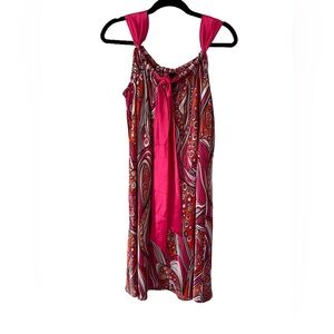 Mixit Vintage Retro Groovy Pink and Orange Paisley Mini Dress Size 10